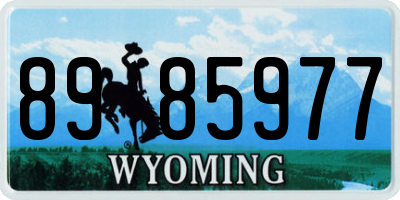 WY license plate 8985977