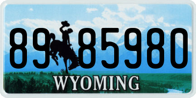 WY license plate 8985980
