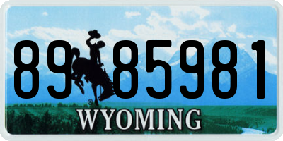 WY license plate 8985981