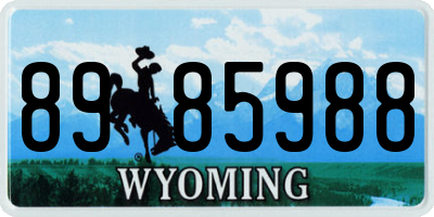 WY license plate 8985988