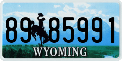 WY license plate 8985991