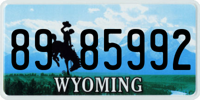 WY license plate 8985992
