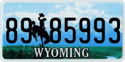 WY license plate 8985993