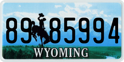 WY license plate 8985994
