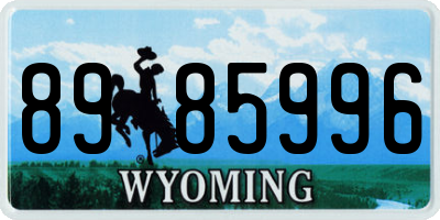 WY license plate 8985996