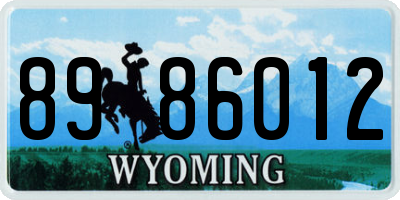 WY license plate 8986012