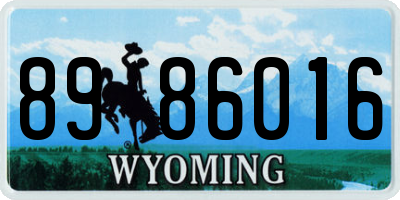 WY license plate 8986016