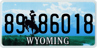 WY license plate 8986018