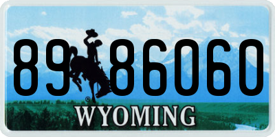 WY license plate 8986060