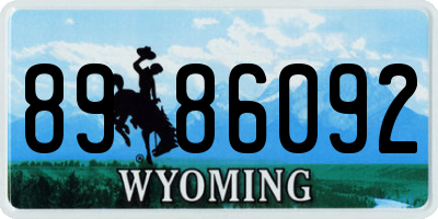 WY license plate 8986092