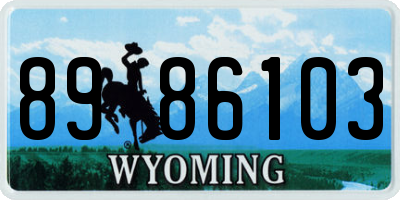 WY license plate 8986103