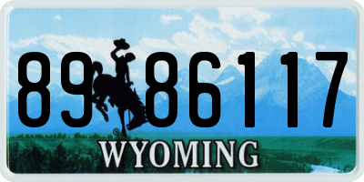 WY license plate 8986117