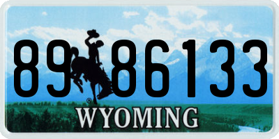 WY license plate 8986133