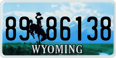 WY license plate 8986138
