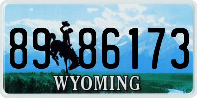 WY license plate 8986173