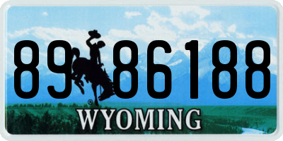 WY license plate 8986188
