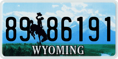 WY license plate 8986191