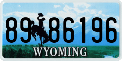 WY license plate 8986196