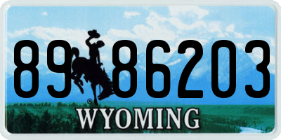 WY license plate 8986203