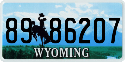 WY license plate 8986207