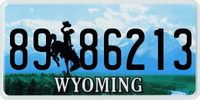 WY license plate 8986213
