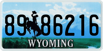 WY license plate 8986216