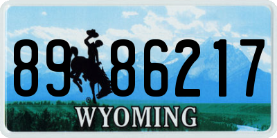 WY license plate 8986217