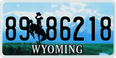 WY license plate 8986218