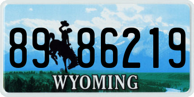 WY license plate 8986219