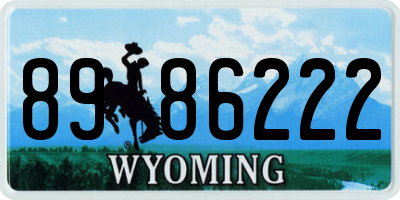 WY license plate 8986222
