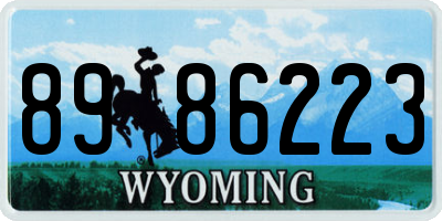 WY license plate 8986223