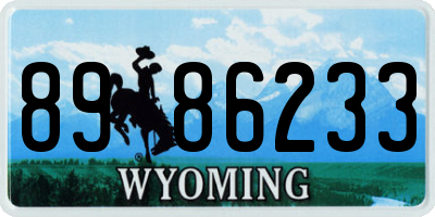 WY license plate 8986233