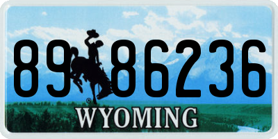 WY license plate 8986236