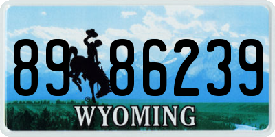 WY license plate 8986239