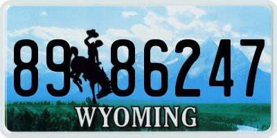 WY license plate 8986247