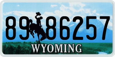 WY license plate 8986257