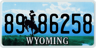 WY license plate 8986258