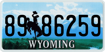 WY license plate 8986259