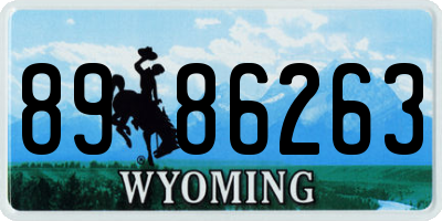 WY license plate 8986263