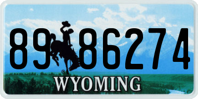 WY license plate 8986274