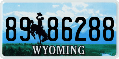 WY license plate 8986288
