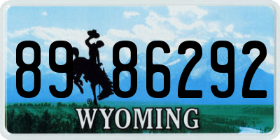 WY license plate 8986292