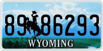 WY license plate 8986293