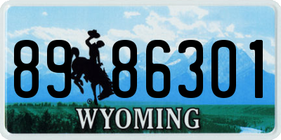 WY license plate 8986301
