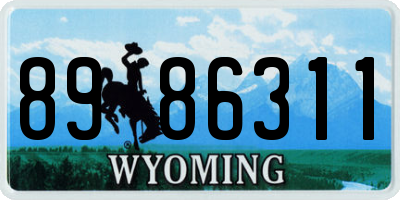 WY license plate 8986311