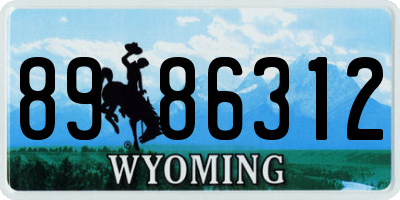WY license plate 8986312