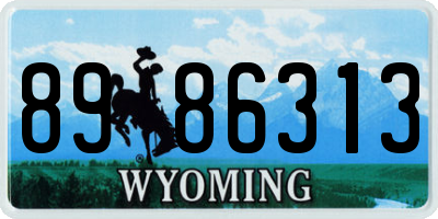 WY license plate 8986313