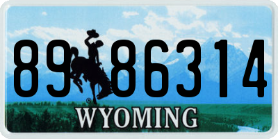 WY license plate 8986314