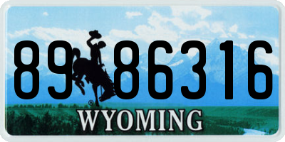 WY license plate 8986316