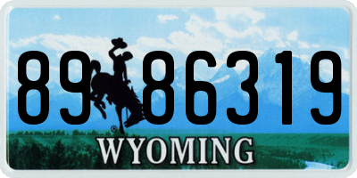WY license plate 8986319